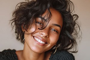 Portrait of smiling woman with beautiful teeth