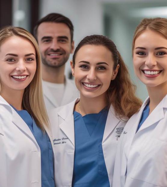 Dental team smiling