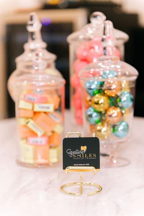 Jars of treats at signature smiles of LA, encino ca